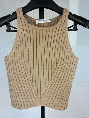 Soluna Collective Knit Ribbed Tank in Sand 1X